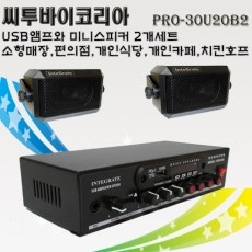 씨투바이코리아 PRO-30U20B2 USB 매장업소앰프와 스피커2개세트