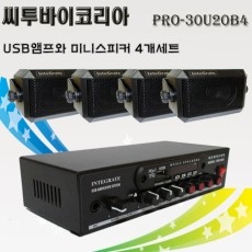 씨투바이코리아 PRO-30U20B4 USB 매장업소 앰프와 스피커4개세트