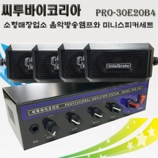 씨투바이코리아 PRO-30E20B3 매장,업소용 앰프와 미니스피커4개세트